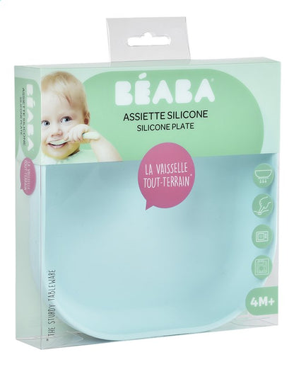 Béaba Plat bord silicone met zuignap blauw