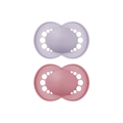 MAM Sucette + 16 mois Original Matt Plain Silicone rose - 2 pièces