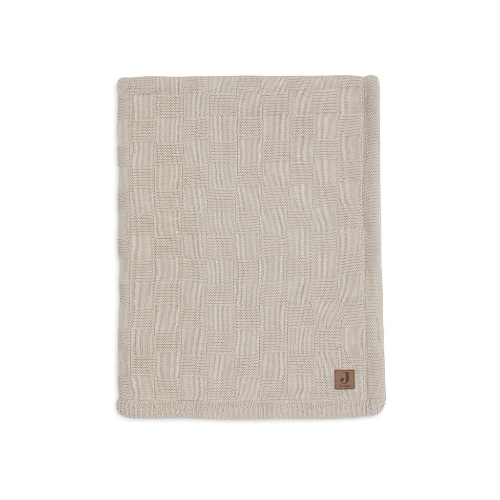 Jollein Couverture pour lit Box Knit Warm Sand/Velvet 100 x 150 cm