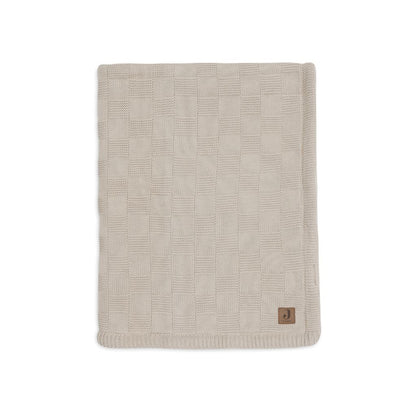 Jollein Couverture pour lit Box Knit Warm Sand/Velvet 100 x 150 cm