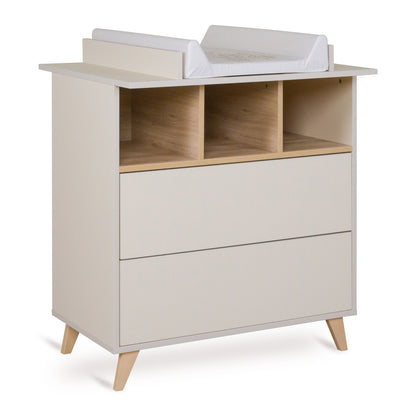 Quax Chambre de bébé 3 pièces (lit évolutif + commode avec rallonge + armoire 2 portes) Loft Clay