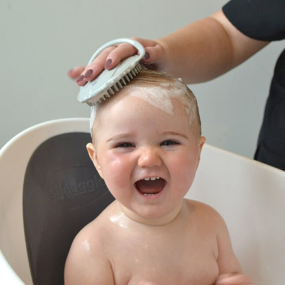 Shnuggle Brosse pour bébé en silicone gris