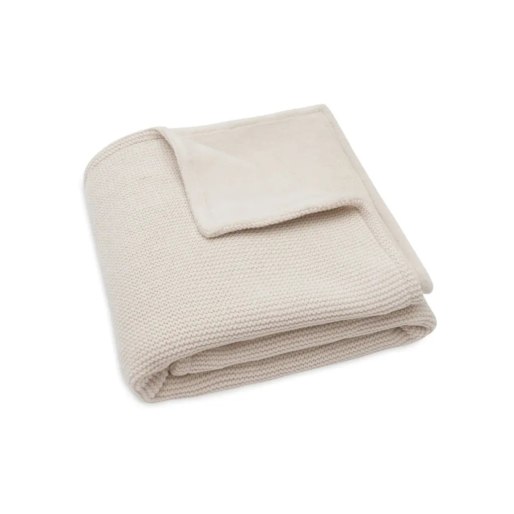 Jollein Deken voor wieg Basic Knit Oatmeal/Velvet 75 x 100 cm