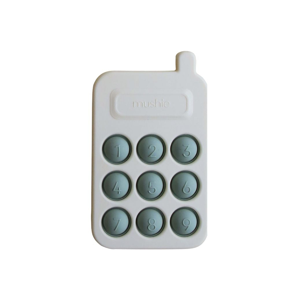 Mushie Bijtspeeltje Speelgoedtelefoon Cambridge Blue