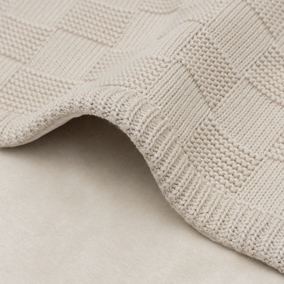 Jollein Couverture pour lit Box Knit Warm Sand/Velvet 100 x 150 cm