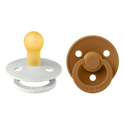 Bibs Sucette 0-6 mois Haze/Caramel - 2 pièces