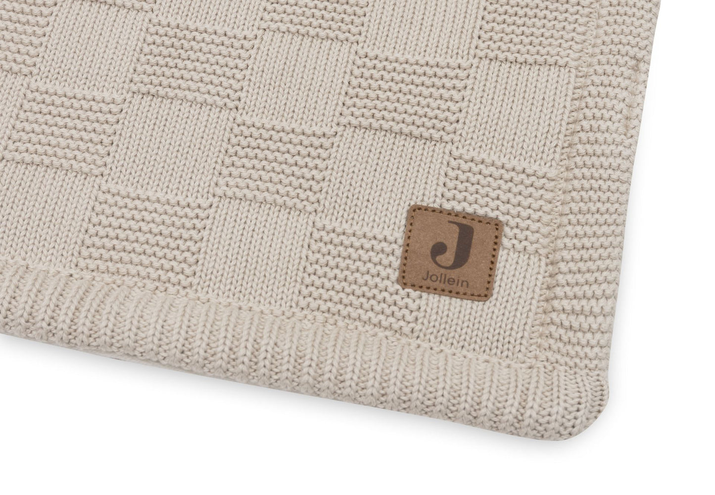 Jollein Deken voor wieg Box Knit Warm Sand/Velvet 75 x 100 cm