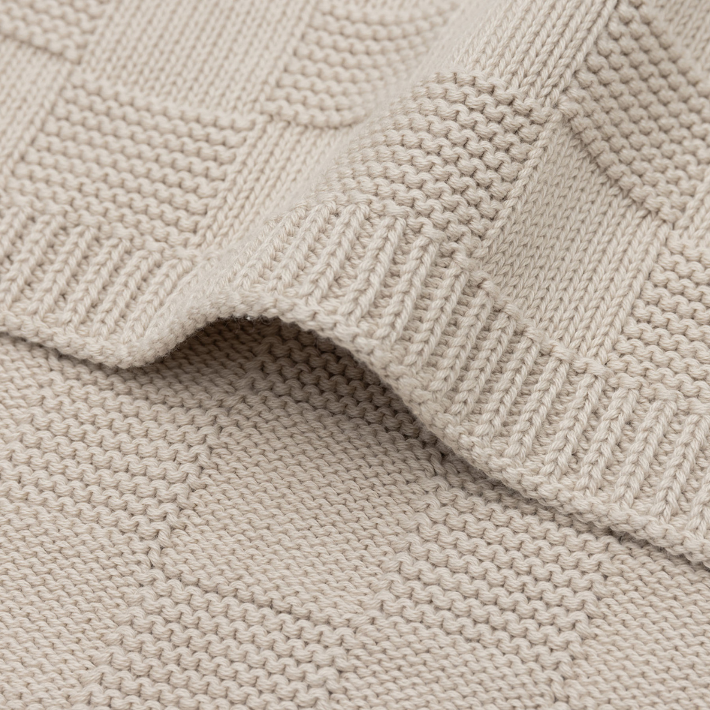Jollein Deken voor wieg Box Knit Warm Sand 100 x 150 cm