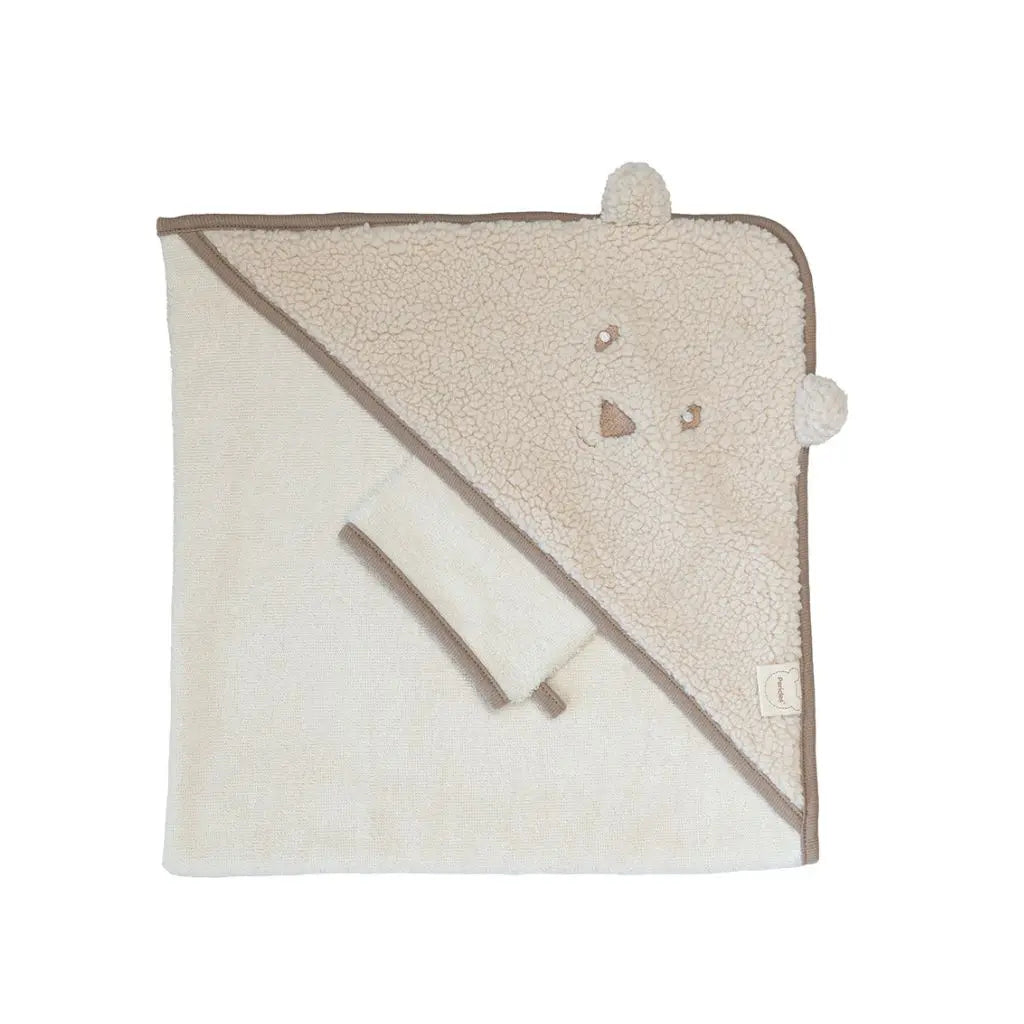 Pericles Badcape + washand bear creme