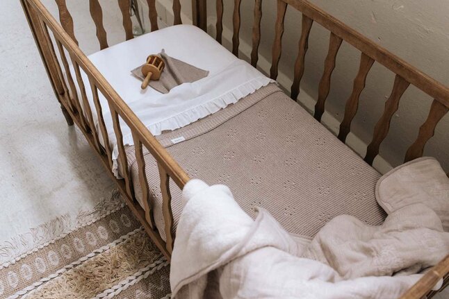 Koeka Drap pour lit Ruffle Warm White