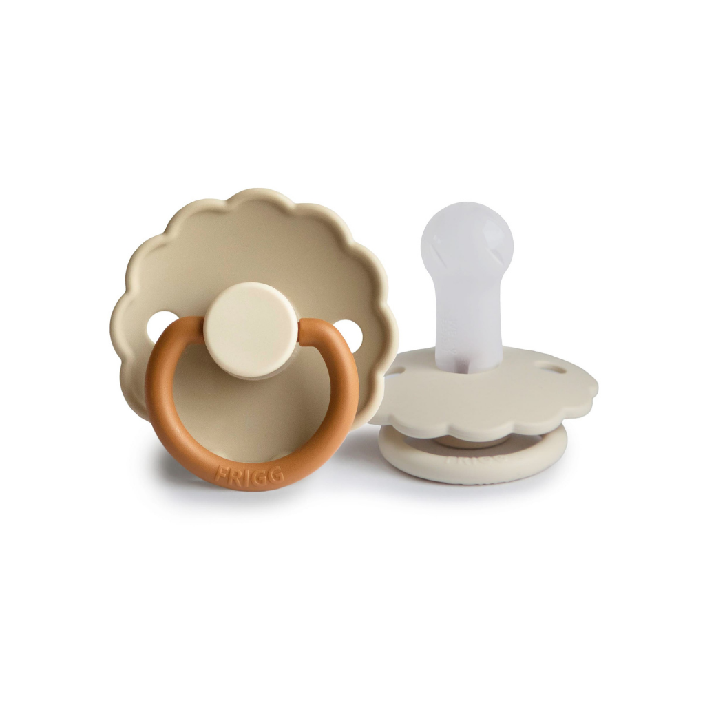 FRIGG Sucette 6 - 18 mois Daisy Blooming Silicone Desert/Cream - 2 pièces