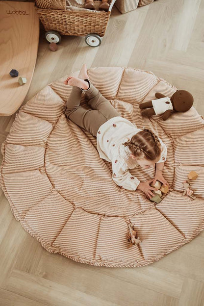 Play and Go Coco Stripes brown organic babymat 130 cm