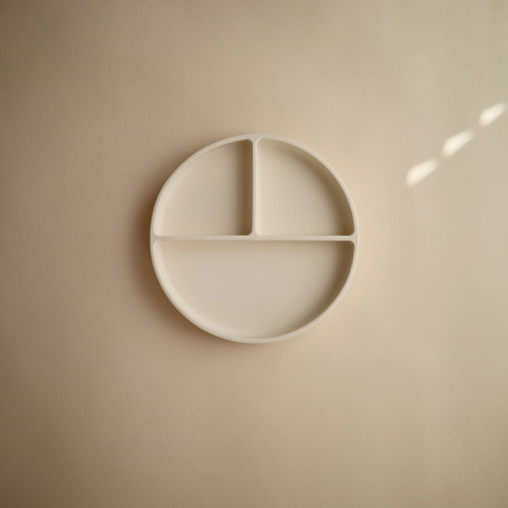 Mushie Bord siliconen Ivory