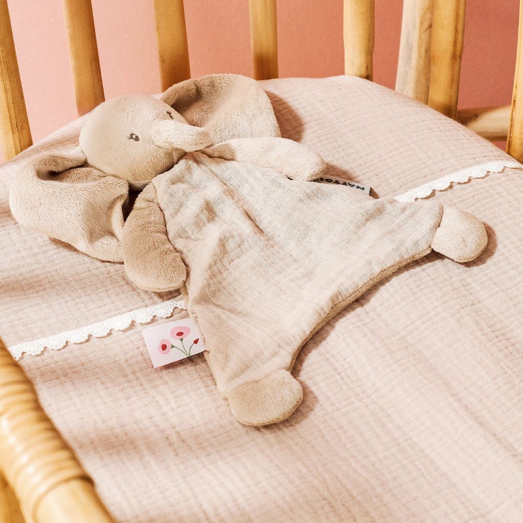 Nattou Mini doudou olifant zand