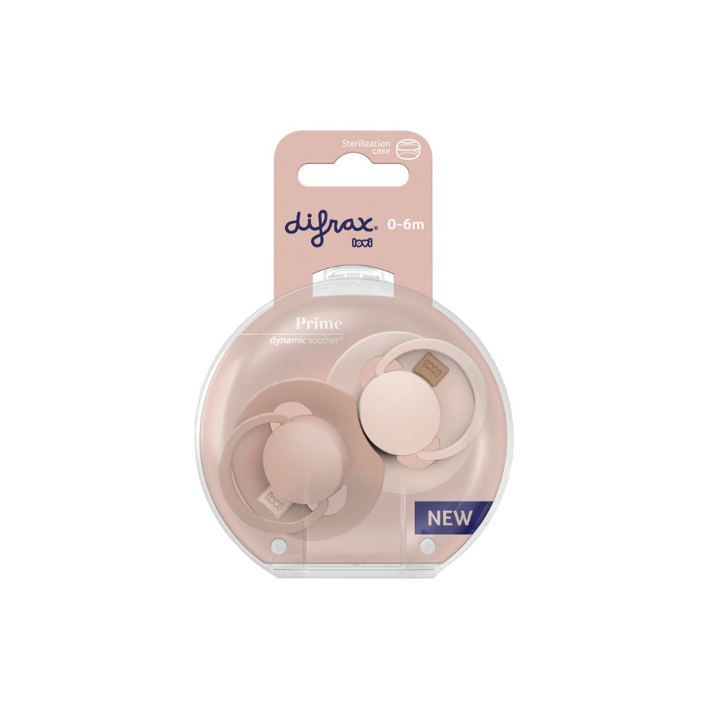 Difrax Sucette 0-6 mois LOVI Dynamic Prime Nude/Blush - 2 pièces
