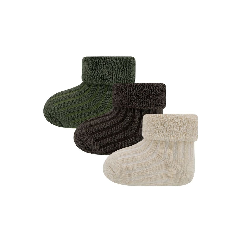 Ewers Sokken Newborn Rib ONESIZE beige - 3 stuks