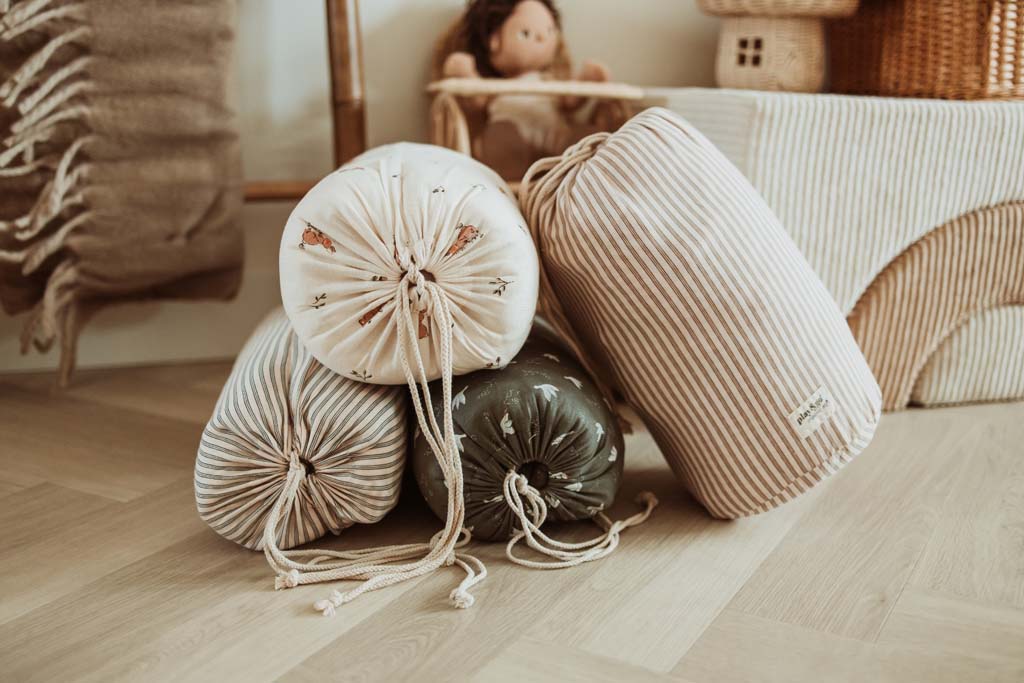 Play&Go Noomad soft stripes brown organic babymat & bag
