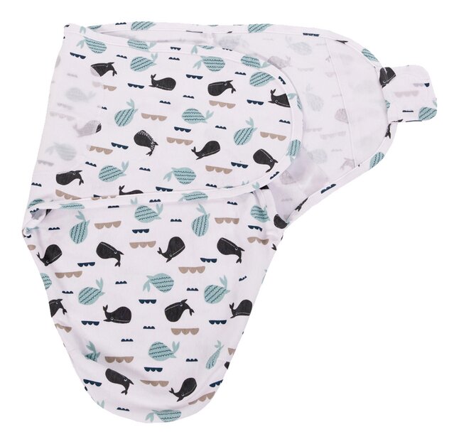 Bo Jungle Inbakerdoek B-Wrap Whale TOG 0,5 Blue 60 cm