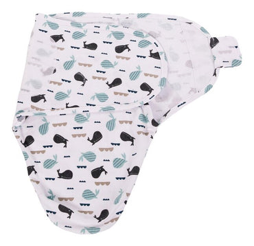 Bo Jungle Couverture d'emmaillotage B-Wrap Whale TOG 0,5 Blue 60 cm