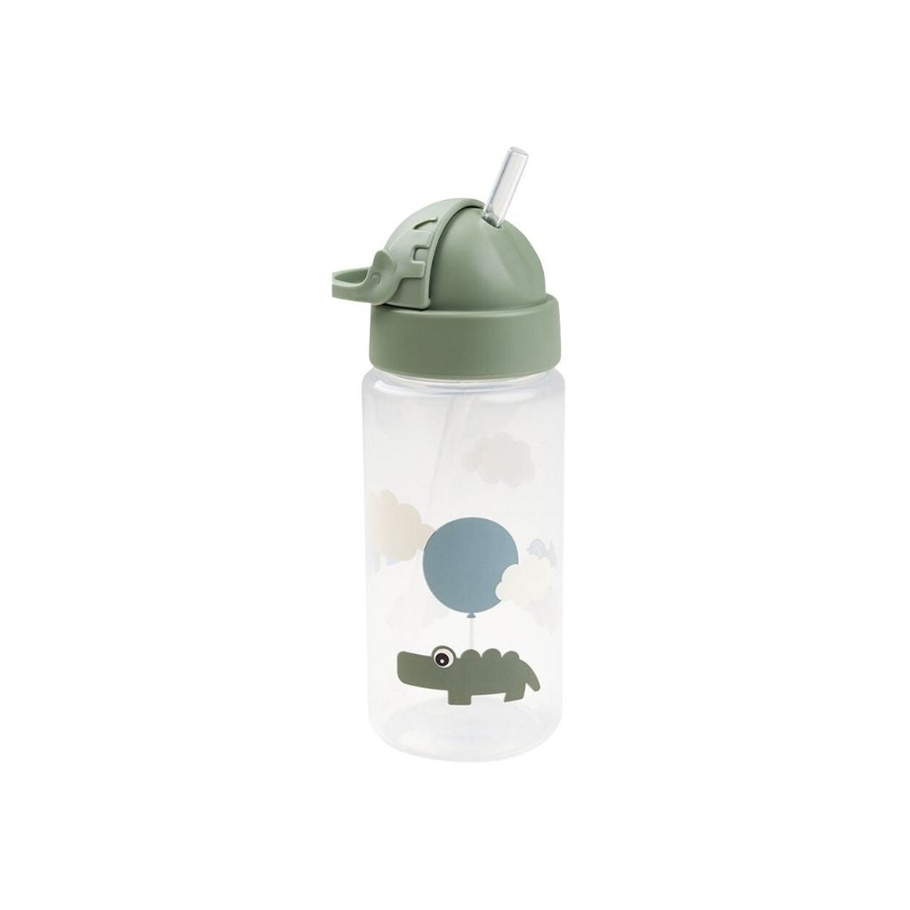 Done by Deer Drinkfles met rietje Happy Clouds Green