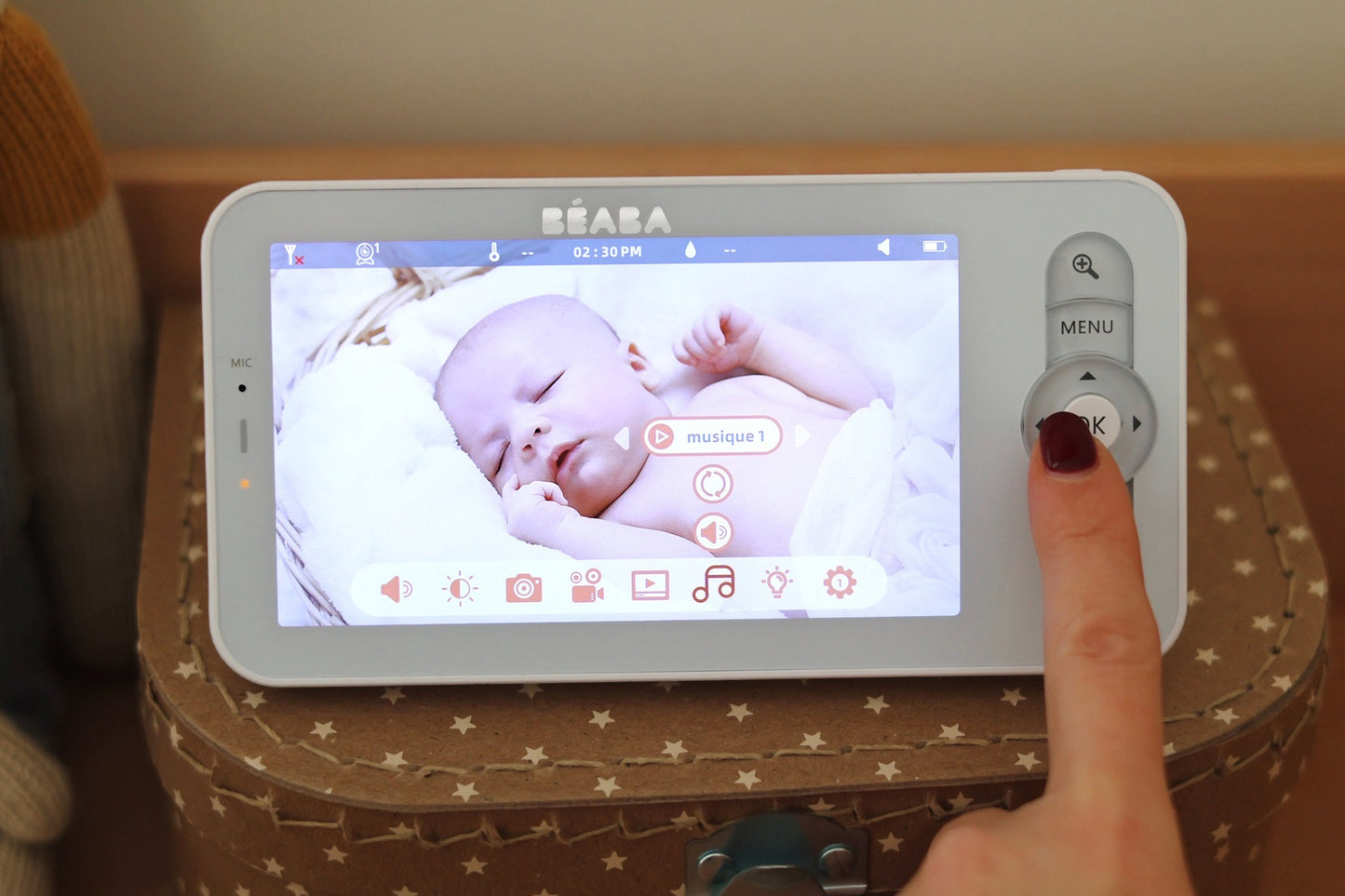 Béaba Babyphone avec caméra Zen Night Light blanc