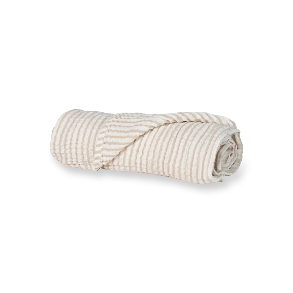 Deken/doek XL muslin 90x110 NATURAL STRIPES