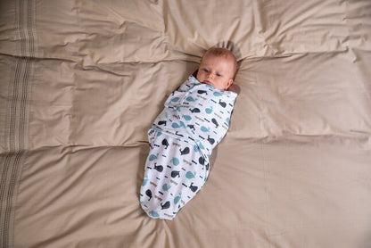 Bo Jungle Inbakerdoek B-Wrap Whale TOG 0,5 Blue 60 cm