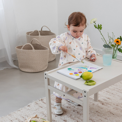 Slabbetje met lange mouwen happy fruits light blue