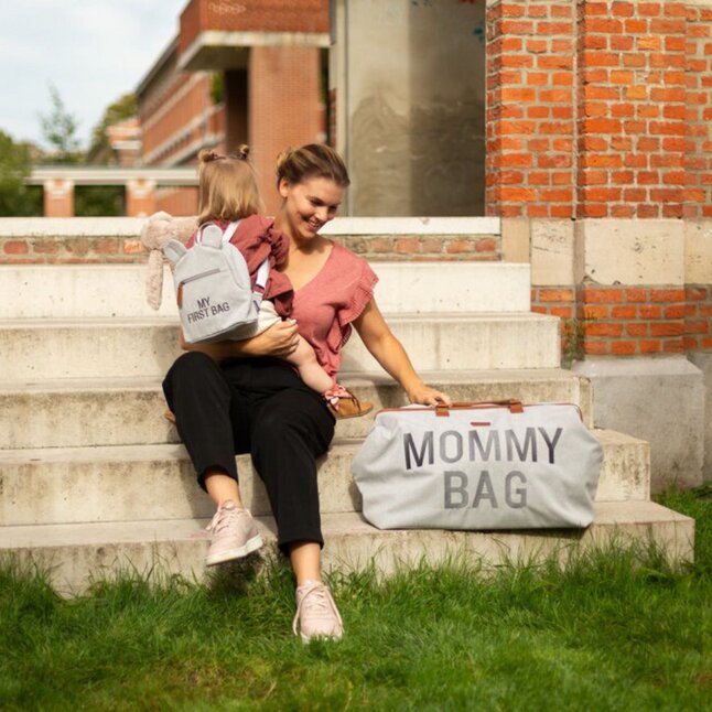 Childhome Sac à langer Mommy Bag Signature Canvas Grey