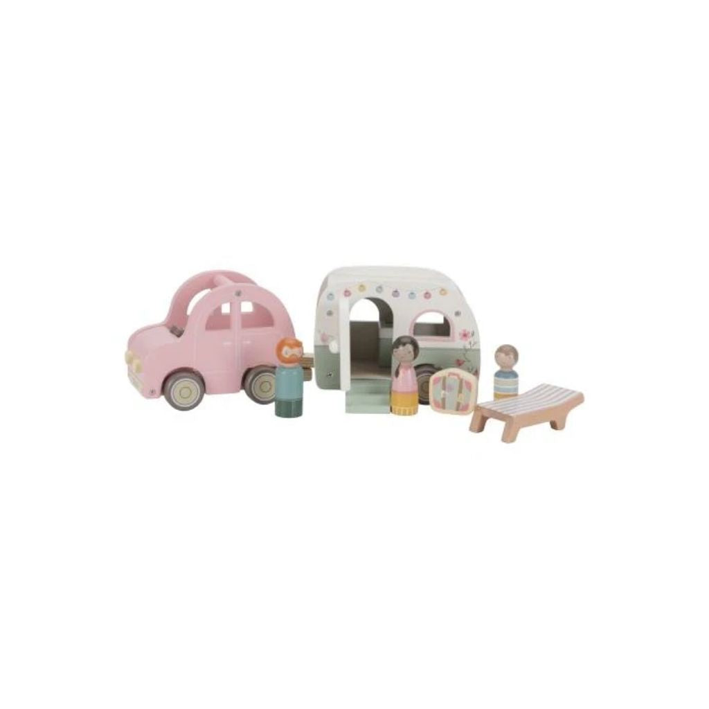 Little Dutch Houten auto met caravan