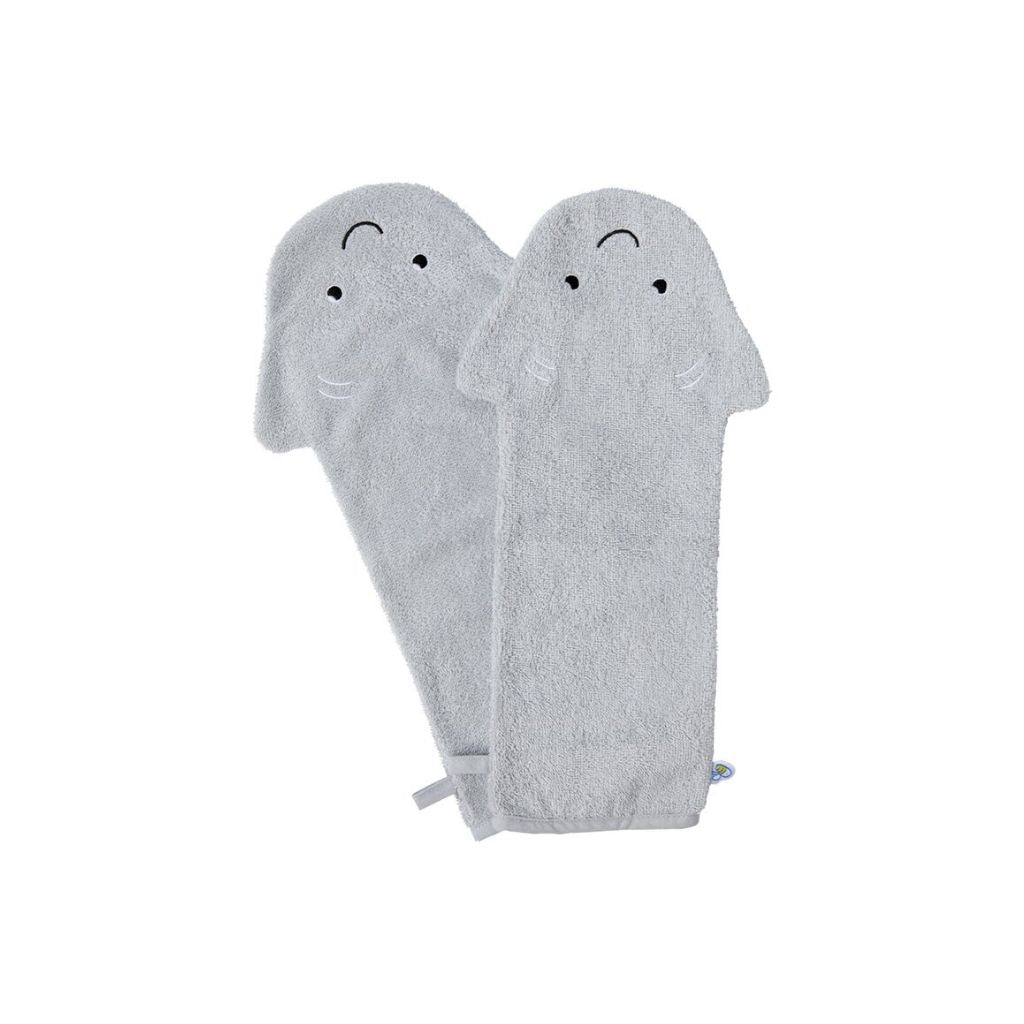 Dreambee Gant de toilette Billie gris - 2 pièces