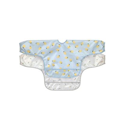 Lässig Bavoir à manches Happy Fruits Lemon bleu - 2 pièces