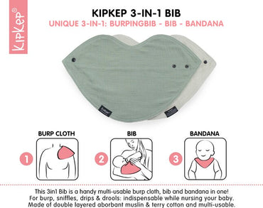 KipKep Bavoir 3-en-1 Pale Green