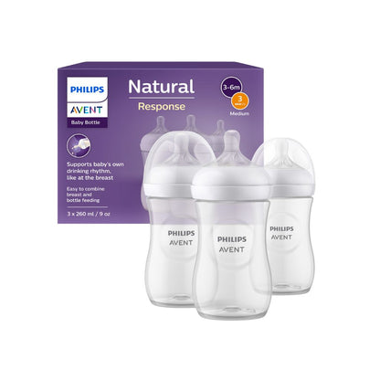 Philips AVENT Biberon Natural Response transparent 260 ml - 3 pièces