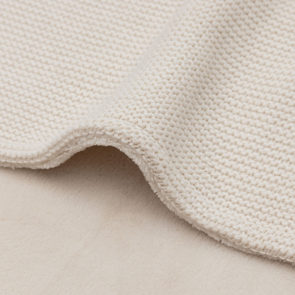 Jollein Deken voor wieg Basic Knit Oatmeal/Velvet 75 x 100 cm