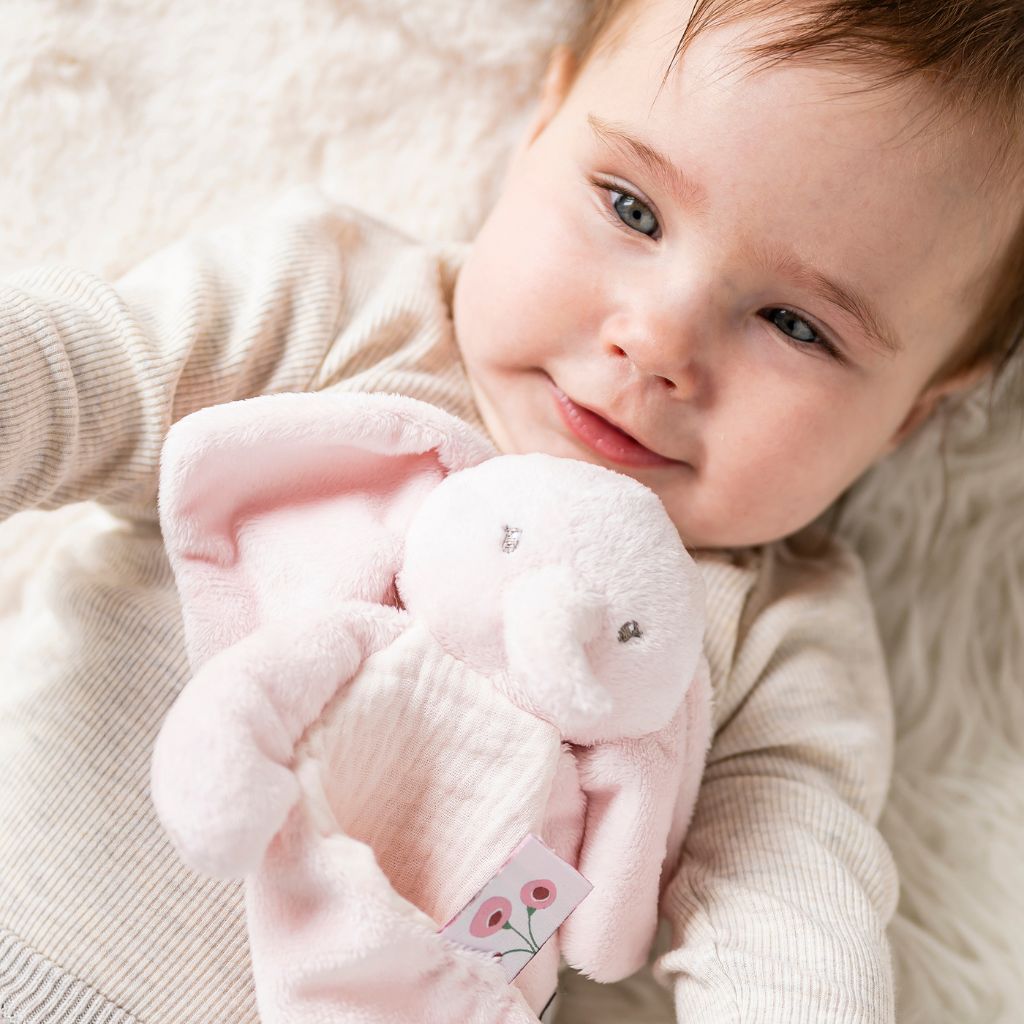 Nattou Mini doudou olifant roze