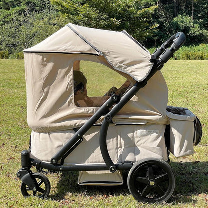 Pronto Stroller bolderkar sand beige + zonnesherm + tray + organizer + opberghoes