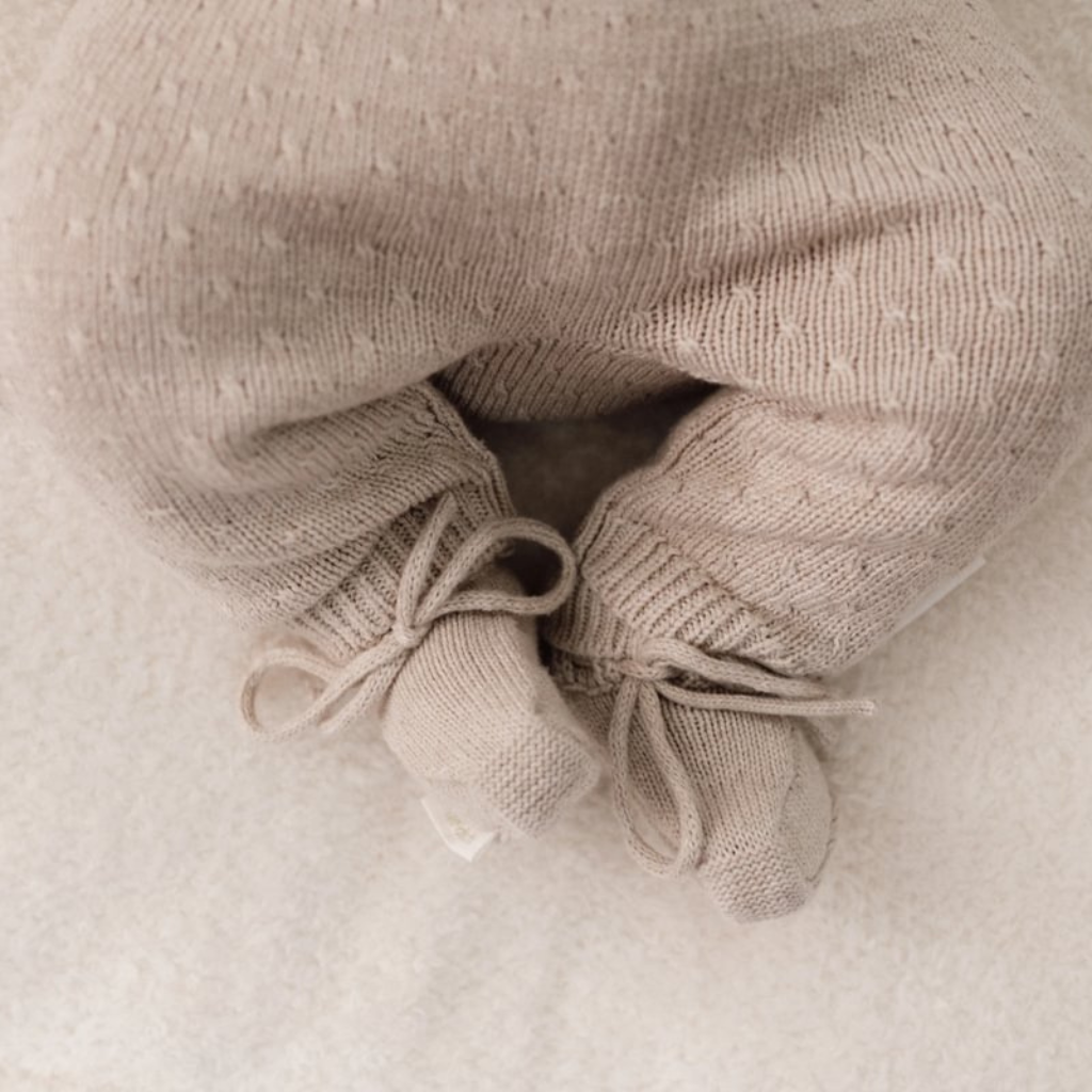 Little Dutch Gebreide slofjes Soft Beige uniseks 44/56