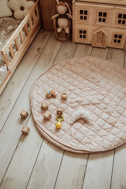 Play&Go Noomad soft stripes brown organic babymat & bag