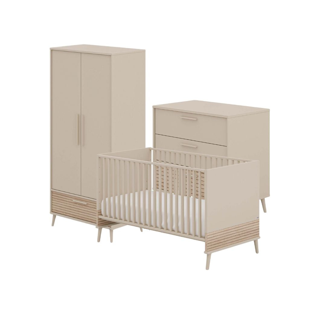 PAIDI 3-delige Babykamer Eefje (meegroeibed + commode + kast 2 deuren)