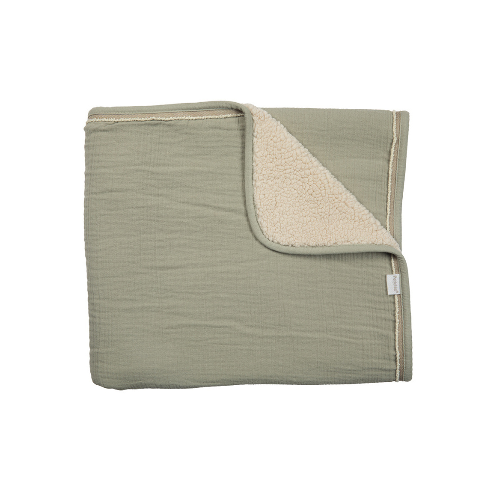 DEKEN BED AVOCADO/CREME 100X150CM