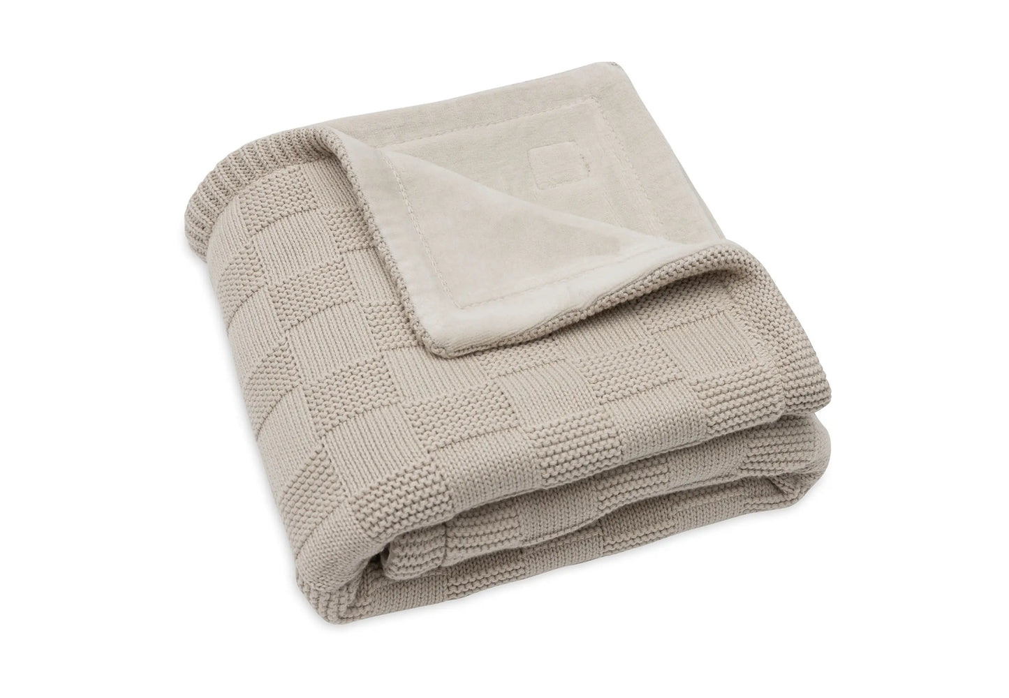 Jollein Deken voor wieg Box Knit Warm Sand/Velvet 75 x 100 cm