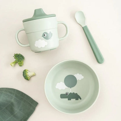Done by Deer 3-delige eetset Happy Clouds Green