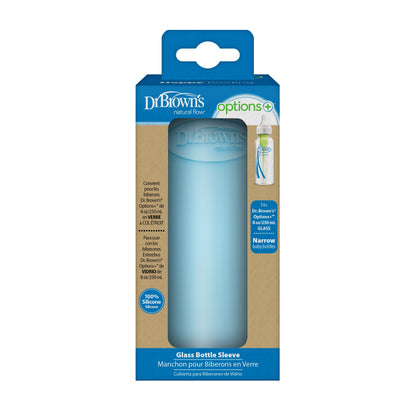 Dr. Brown's Housse de protection pour biberon en verre à col étroit bleu 250 ml