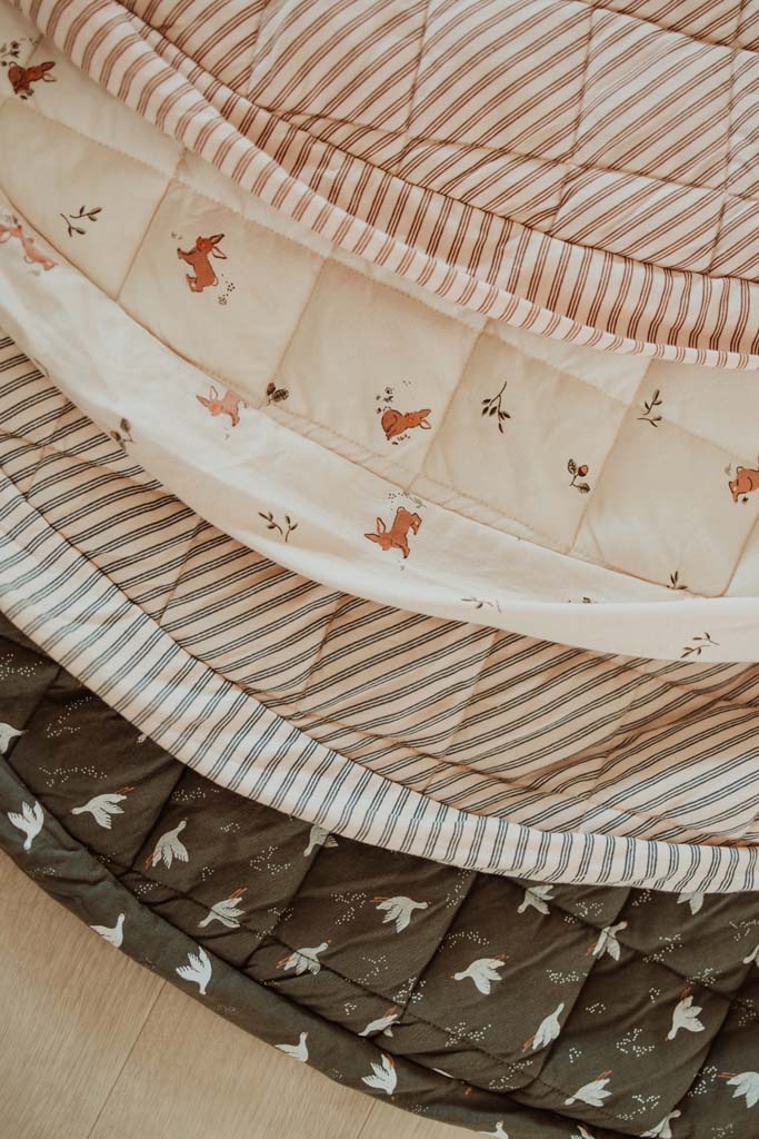 Play&Go Noomad soft stripes brown organic babymat & bag