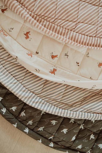 Play&Go Noomad soft stripes brown organic babymat & bag