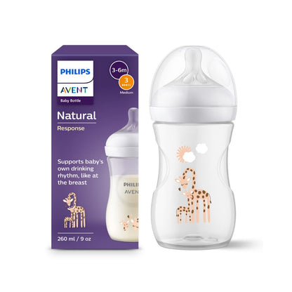 Philips AVENT Biberon Natural Response Girafe transparent 260 ml - 3 pièces