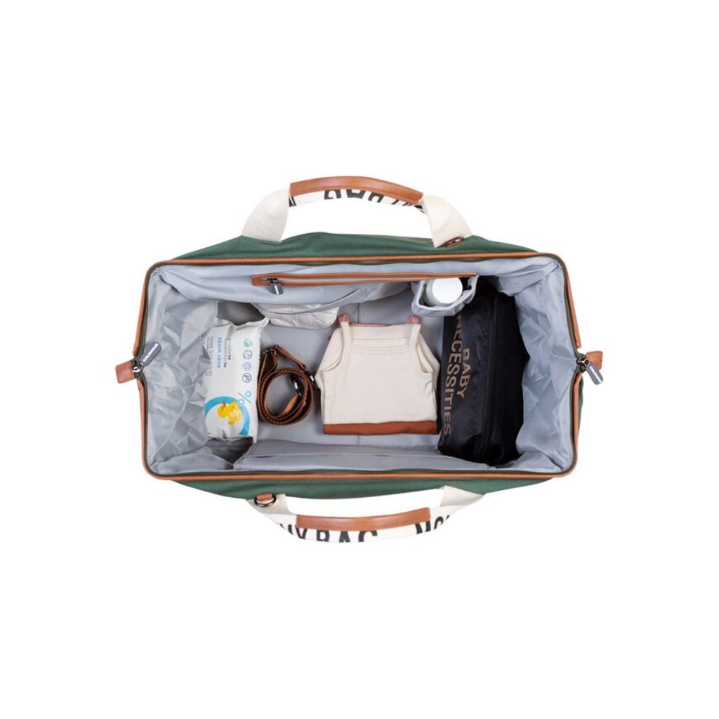 Childhome Sac à langer Mommy Bag Signature Canvas vert