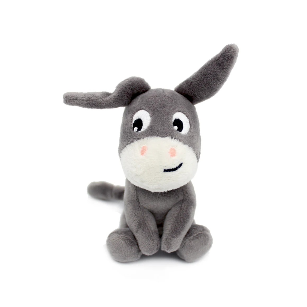 Les Déglingos Knuffel Poitou Donkey Mom & Baby Grey Ptipotos