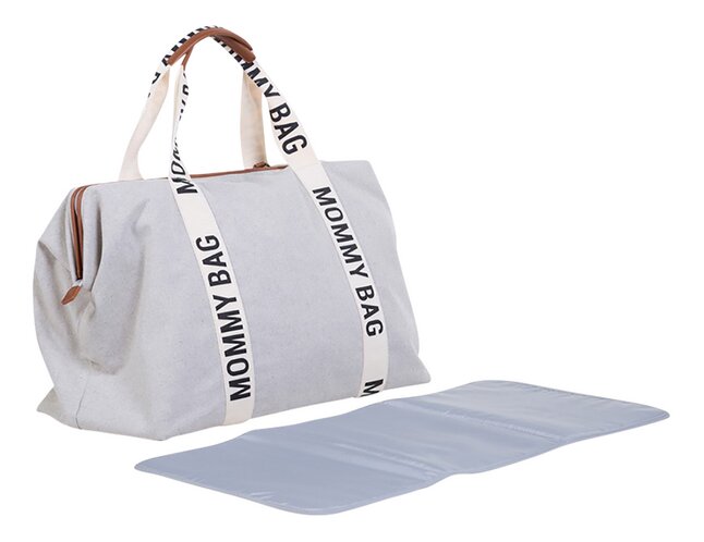 Childhome Sac à langer Mommy Bag Signature Canvas écru